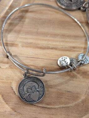 Alex and Ani Silver Claddagh Charm Bangle Bracelet